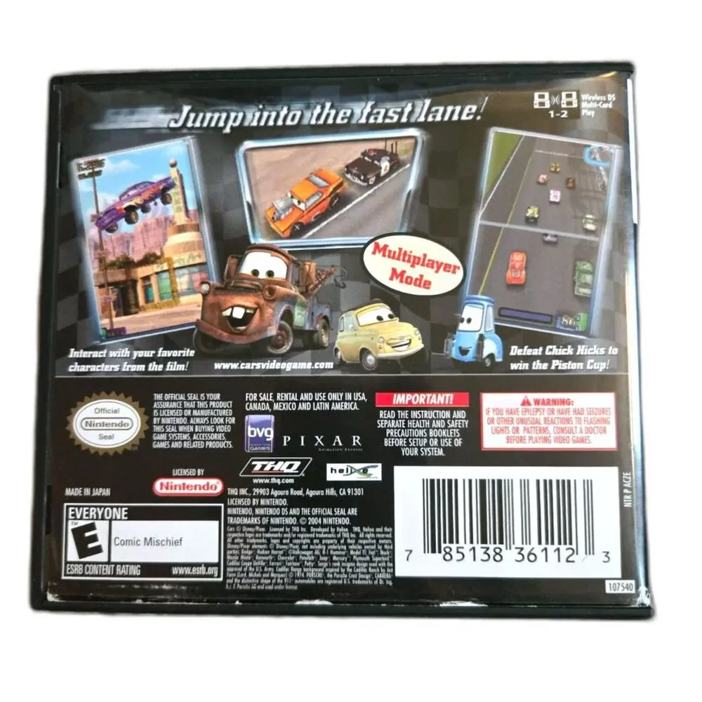 Cars Nintendo DS 3DS (CIB w/ Manual) Tested